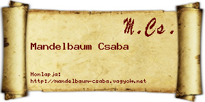 Mandelbaum Csaba névjegykártya