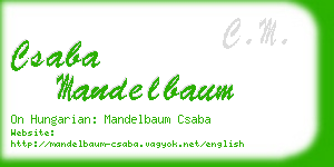 csaba mandelbaum business card